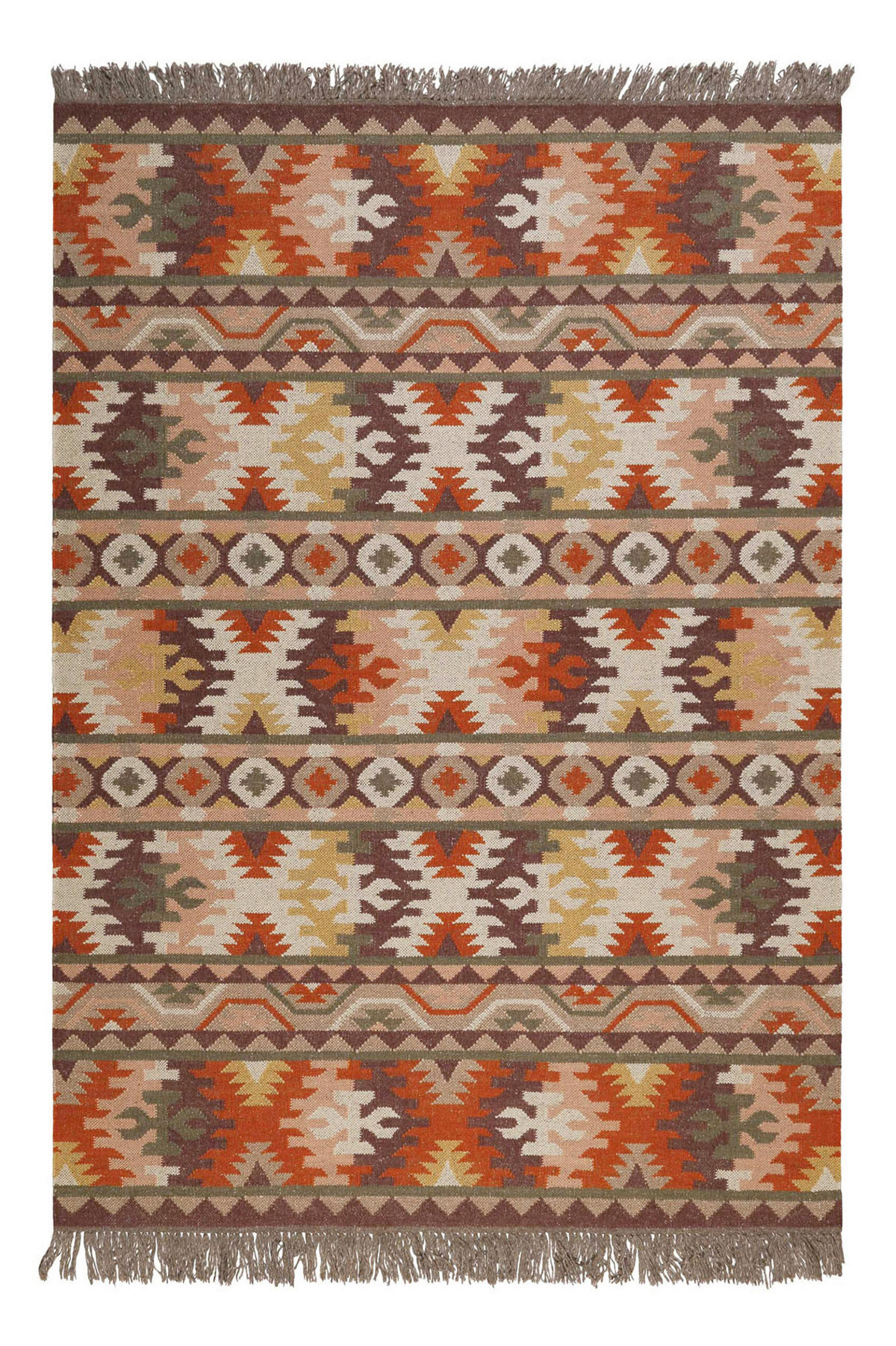 HANDWEBTEPPICH 80/150 cm Balou Beige, Rostfarben, Rotbraun  - Rotbraun/Rostfarben, KONVENTIONELL, Textil (80/150cm)