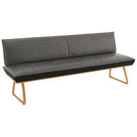 SITZBANK Holz, Textil Anthrazit, Grau, Wildeiche  - Wildeiche/Eichefarben, Design, Holz/Textil (214/88/66cm) - Koinor