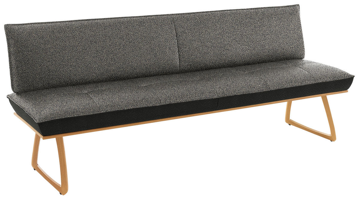 SITZBANK Holz, Textil Anthrazit, Grau, Wildeiche  - Wildeiche/Eichefarben, Design, Holz/Textil (214/88/66cm) - Koinor