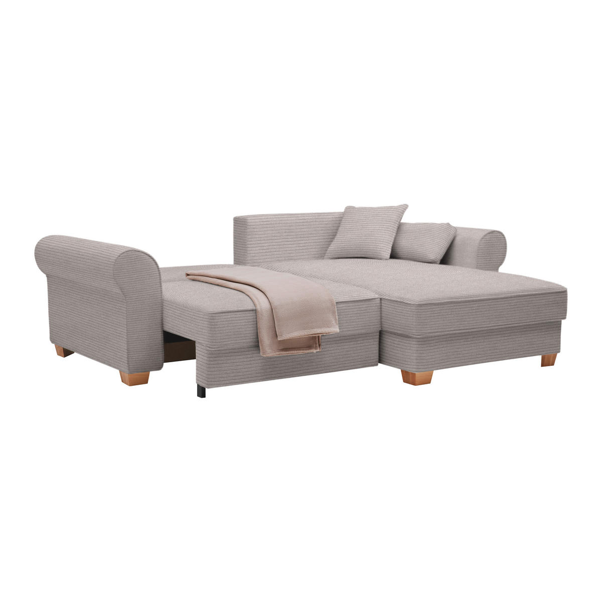 HÖRNSOFFA i taupe  - taupe, Modern, trämaterial/trä (255/185cm) - MID.YOU