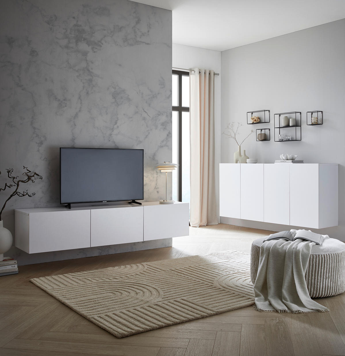 SIDEBOARD  in 180/80/42 cm  - Weiß, MODERN, Holzwerkstoff (180/80/42cm) - Hom`in