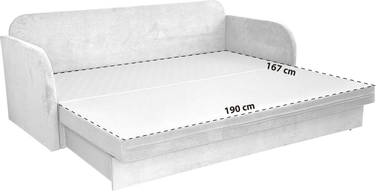 SCHLAFSOFA in Flachgewebe Taupe  - Taupe/Schwarz, Design, Kunststoff/Textil (203/77/86cm) - MID.YOU