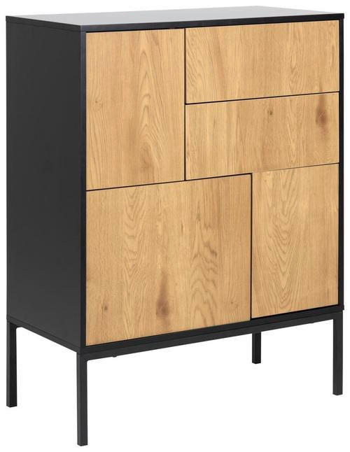 KOMMODE Seaford in 80/103/40 cm - Wildeiche/Schwarz, MODERN, Holzwerkstoff/Metall (80/103/40cm)