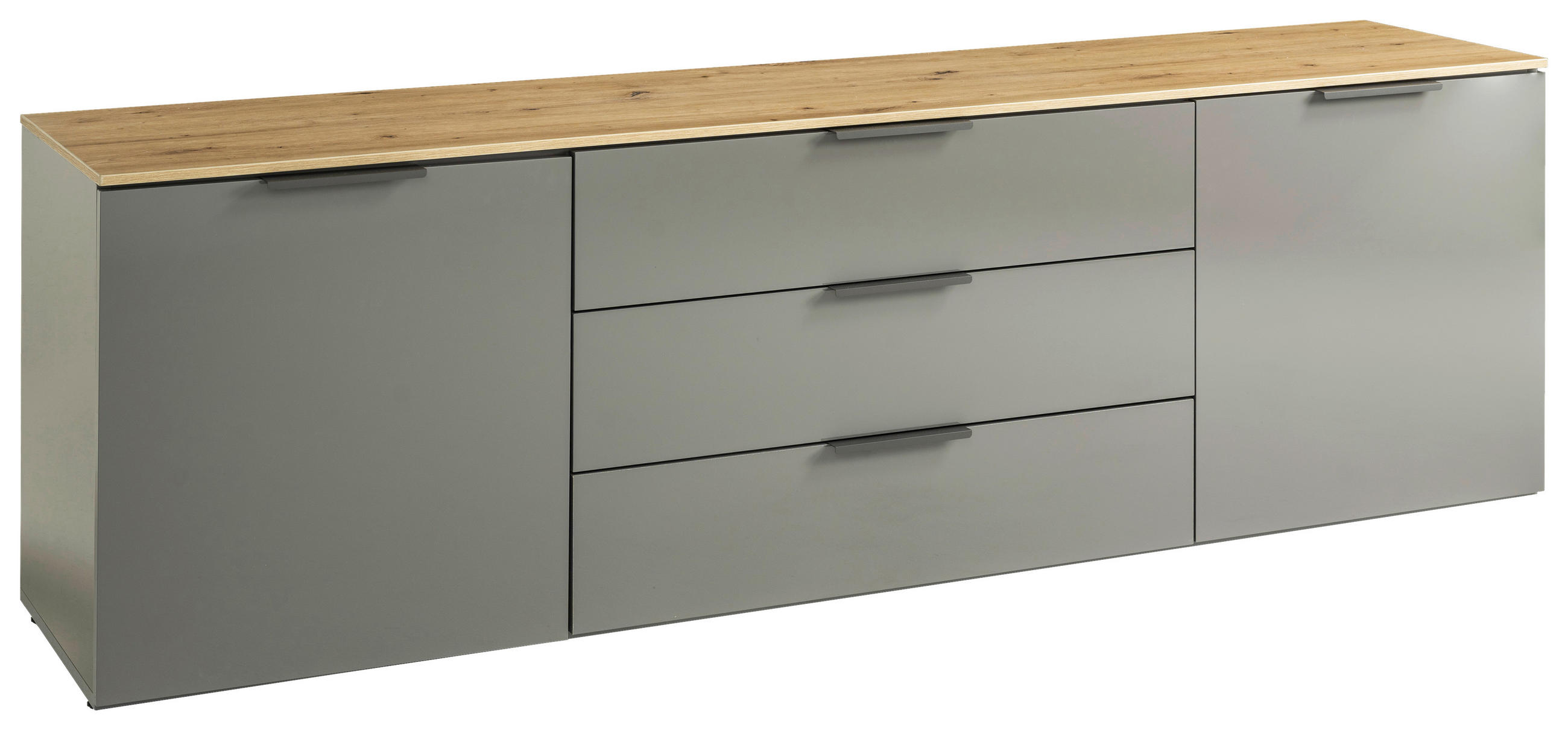 LOWBOARD Galaverna  in 200/61/44,4 cm  - Grau Hochglanz/Anthrazit, Design, Holzwerkstoff (200/61/44,4cm) - Carryhome