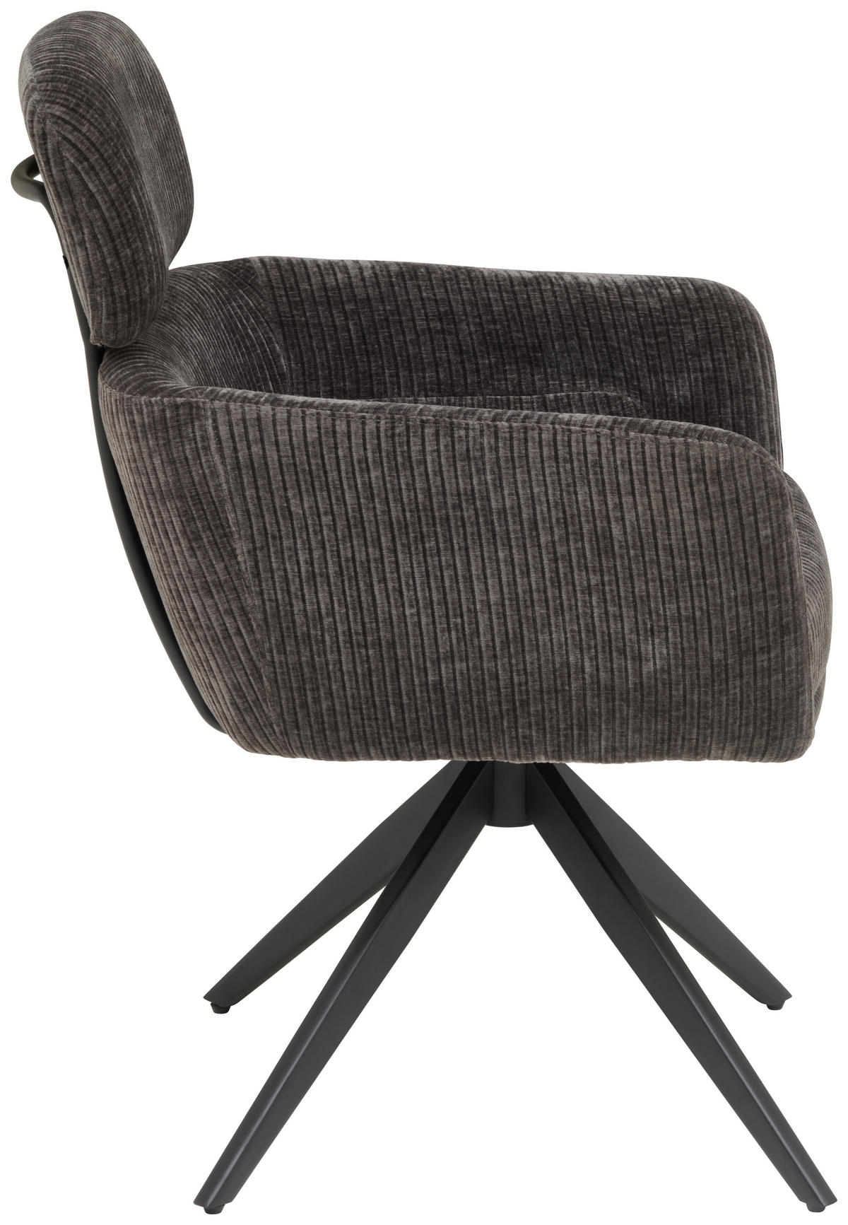 ARMLEHNSTUHL  in Eisen Cord  - Anthrazit/Naturfarben, KONVENTIONELL, Holz/Textil (60/87,5/68cm) - Livetastic
