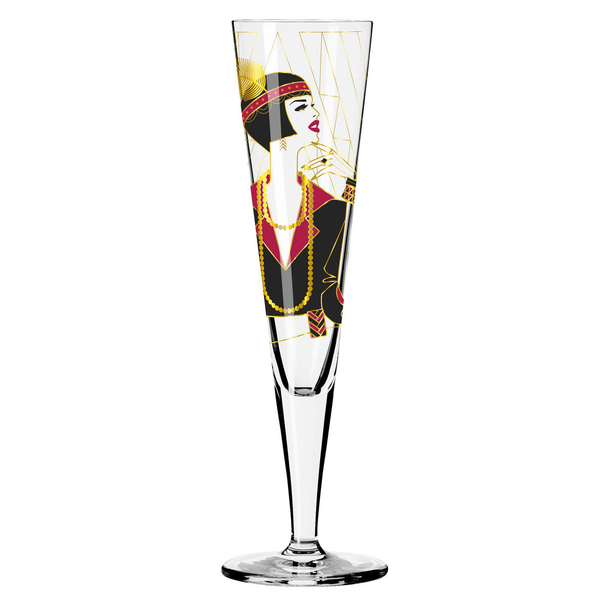 CHAMPAGNERGLAS 205 ml  - Rot/Goldfarben, LIFESTYLE, Glas (7,2/7,2/24,0cm) - Ritzenhoff