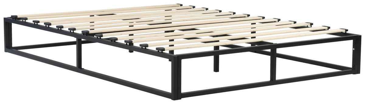METALLBETT 140/200 cm  in Naturfarben, Schwarz  - Schwarz/Naturfarben, Basics, Holz/Metall (140/200cm) - Boxxx