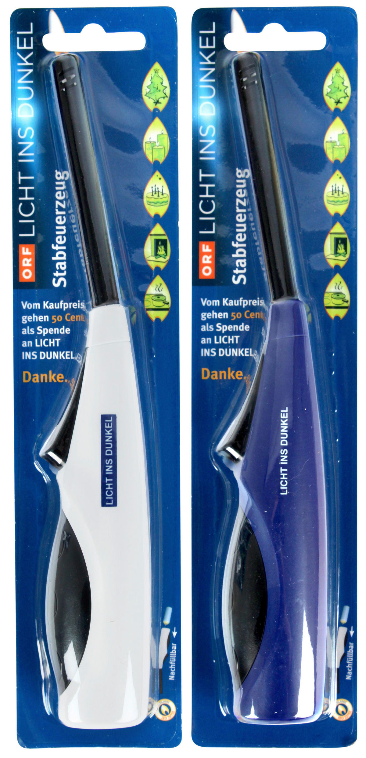 STABFEUERZEUG - Blau/Weiß, Trend, Kunststoff (5,5/26/3,5cm)