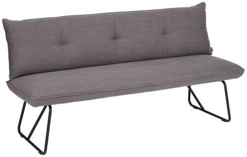 SITZBANK 180/90/70 cm Struktur Dunkelgrau Metall  - Dunkelgrau/Schwarz, Design, Textil/Metall (180/90/70cm) - Dieter Knoll