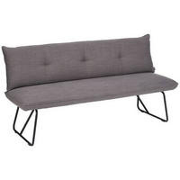 SITZBANK 180/90/70 cm Struktur Dunkelgrau Metall  - Dunkelgrau/Schwarz, Design, Textil/Metall (180/90/70cm) - Dieter Knoll