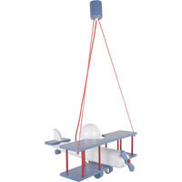 KINDERHÄNGELEUCHTE 42/45/75 cm   - Blau/Rot, KONVENTIONELL, Holz (42/45/75cm)