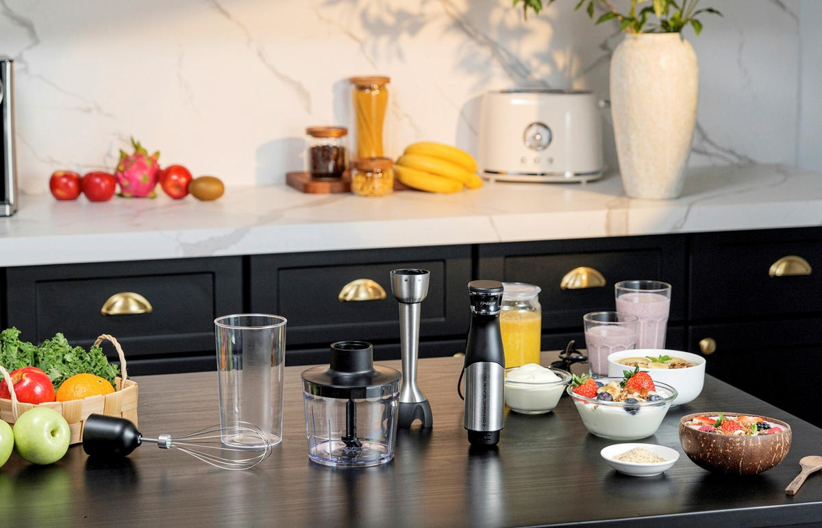 STABMIXER-SET  - Silberfarben/Schwarz, Basics, Metall (9/41cm) - Trisa Electronics