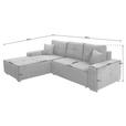 ECKSOFA Gelb Webstoff  - Gelb/Silberfarben, Design, Kunststoff/Textil (194/280cm) - Carryhome