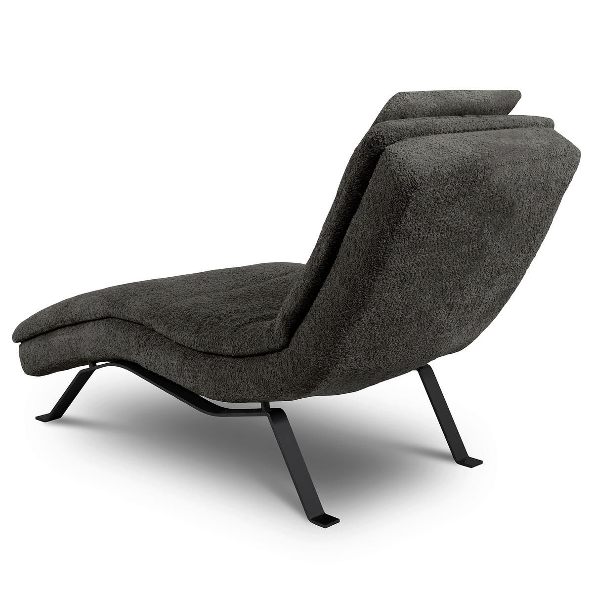 RELAXLIEGE Echtleder Anthrazit  - Anthrazit/Schwarz, Design, Leder/Metall (65/95/171cm) - Celina Home