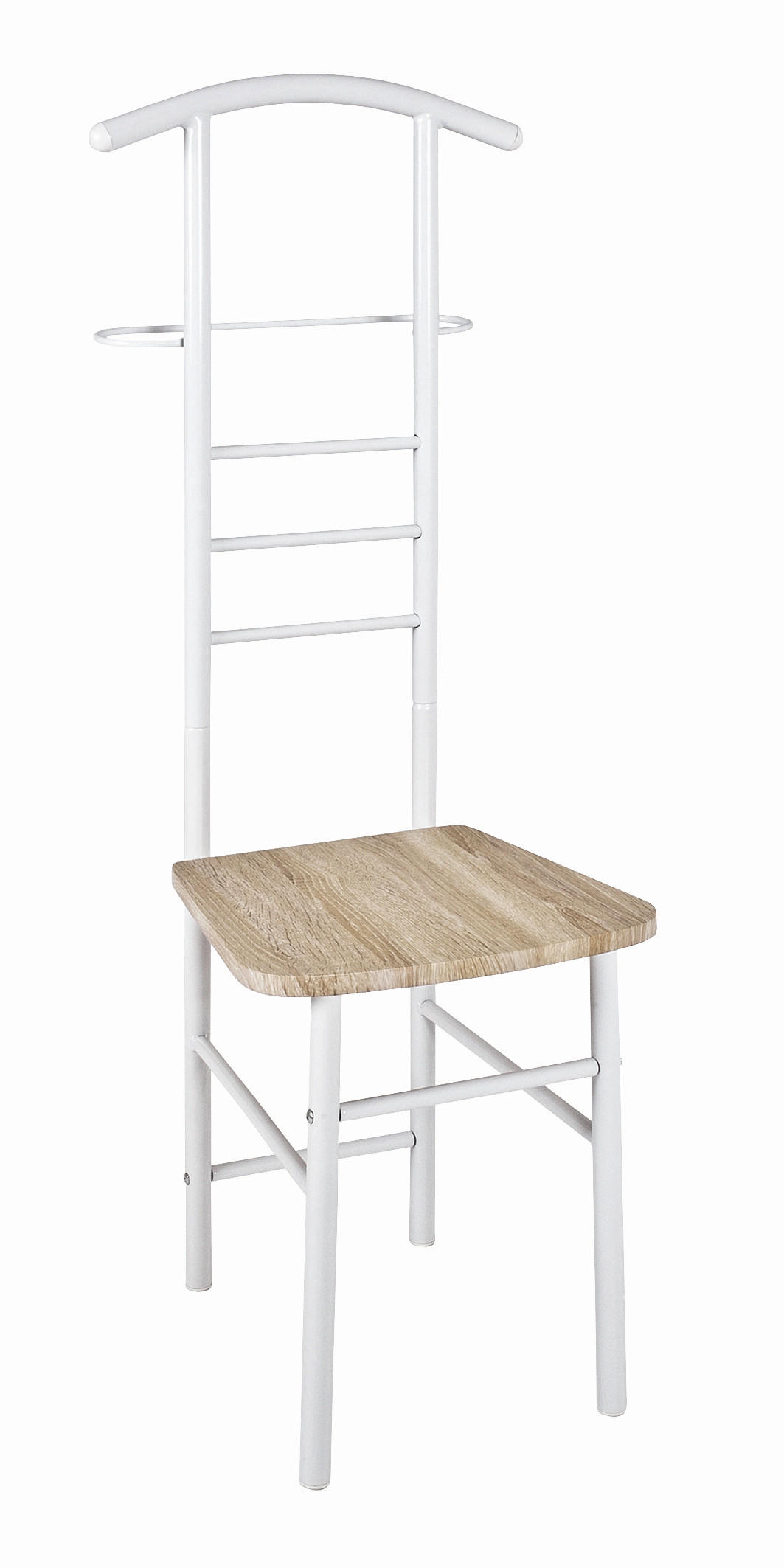 HERRENDIENER Weiß, Eichefarben  - Eichefarben/Weiß, Basics, Holzwerkstoff/Metall (46/119/50cm) - Carryhome