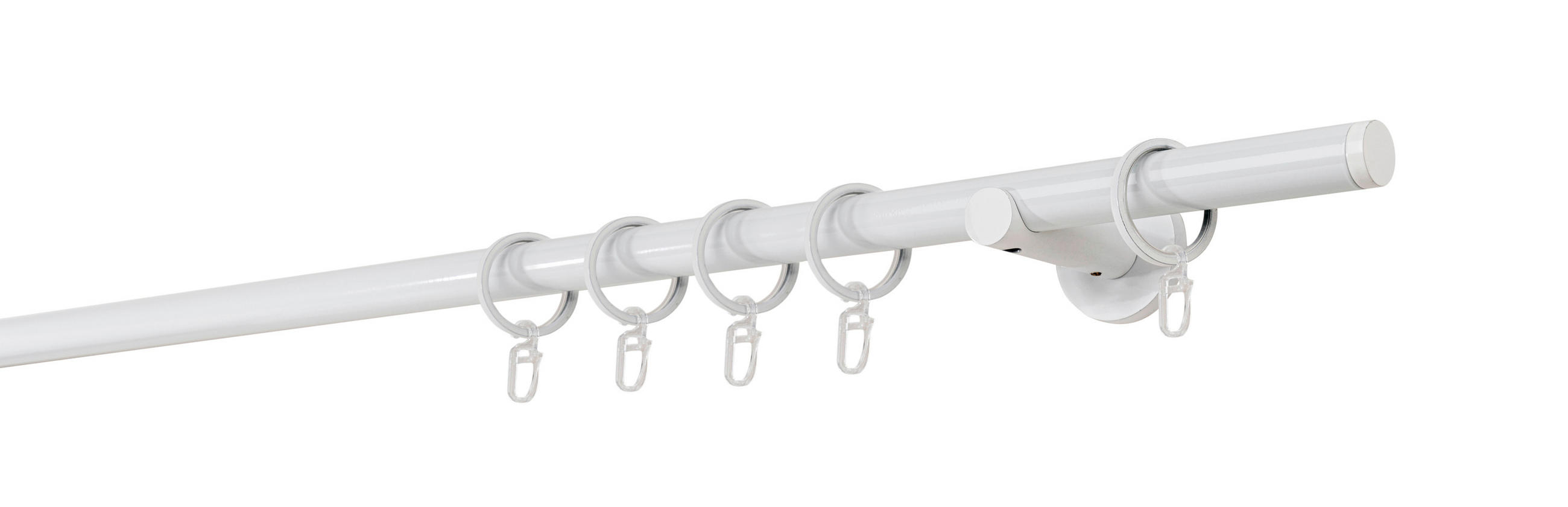 VORHANGSTANGENSET  100 cm  - Weiß, Basics, Metall (100cm)
