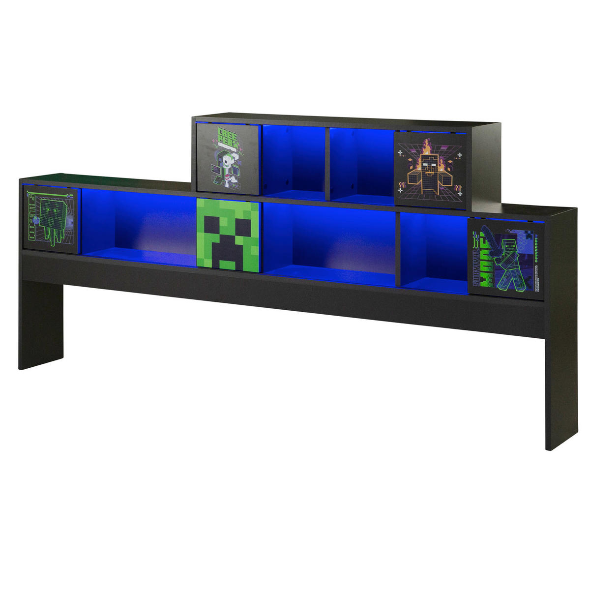 STAURAUMBETT 90/200 cm  in Anthrazit  - Anthrazit, MODERN, Holzwerkstoff (90/200cm) - Minecraft