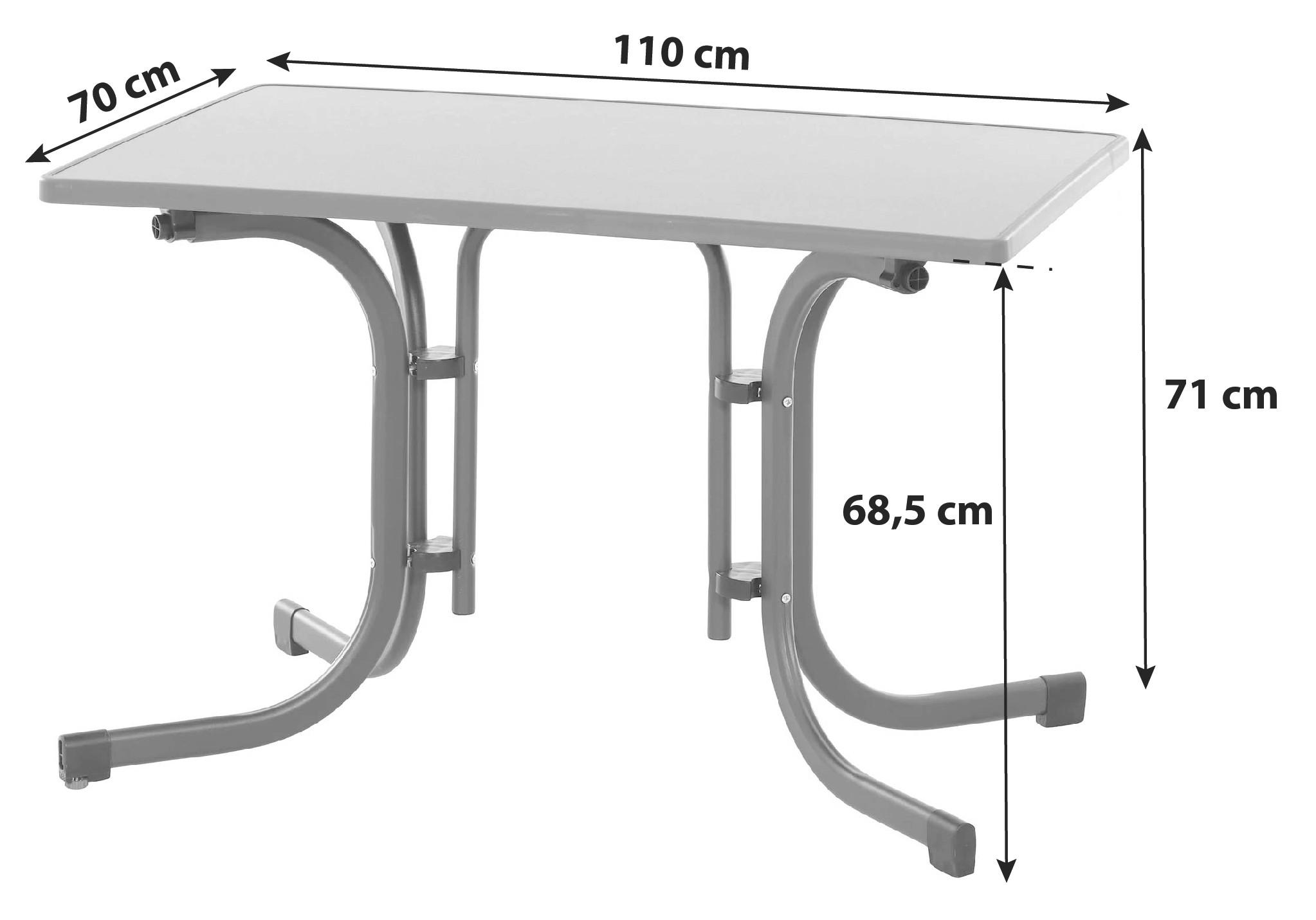 GARTENKLAPPTISCH 110/70/71 cm  - Anthrazit, KONVENTIONELL, Holzwerkstoff/Metall (110/70/71cm) - Siena Garden