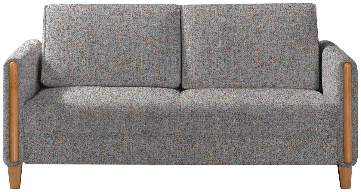 SCHLAFSOFA Webstoff Blau, Braun, Buchefarben Fussart wählbar, Stoffauswahl, Rücken echt, Armteil links, Armteil rechts  - Blau/Buchefarben, Design, Holz/Textil (174/88/104cm) - Niels Andersson