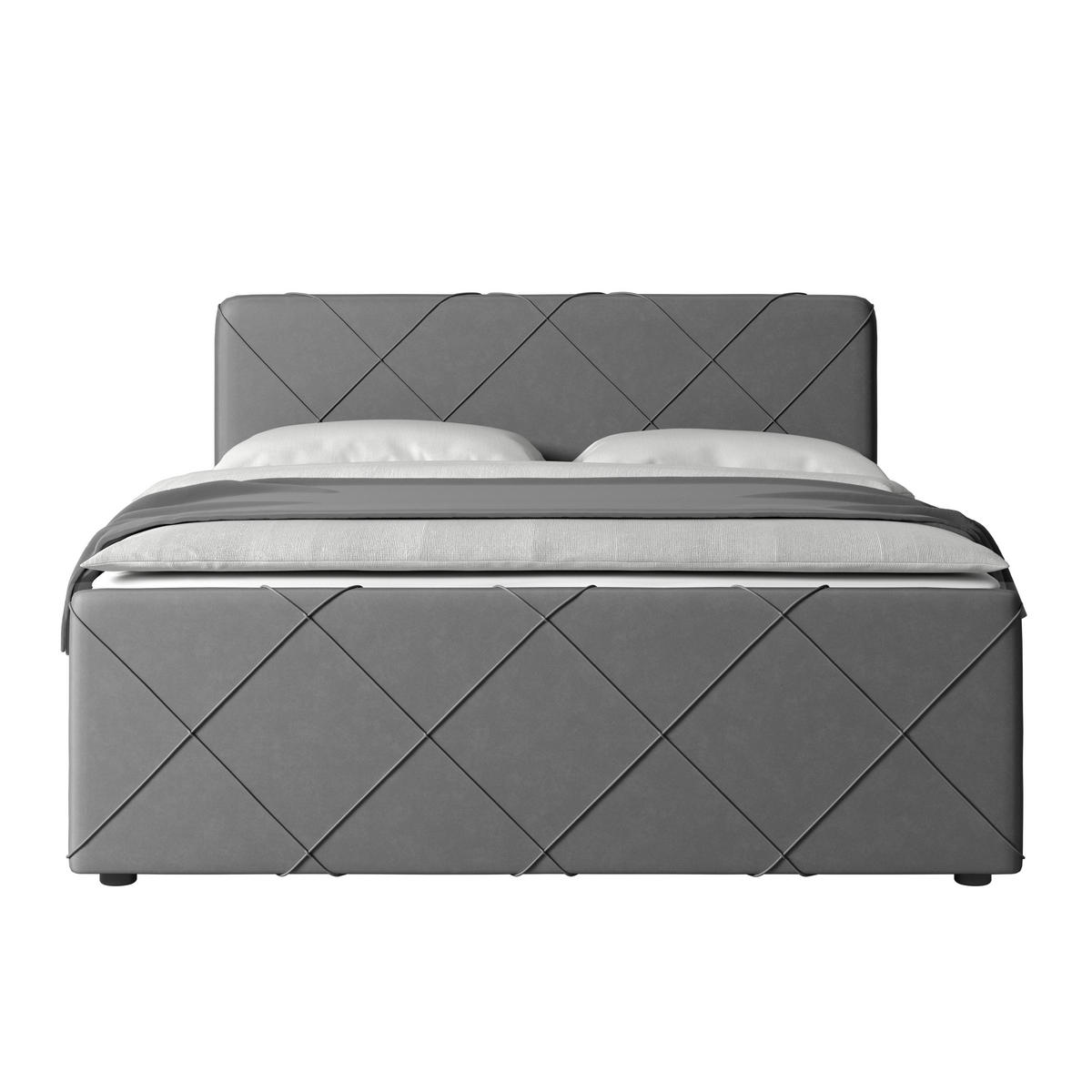 BOXSPRINGBETT 180/200 cm  in Hellgrau  - Hellgrau/Schwarz, Modern, Karton/Holz (180/200cm) - MID.YOU