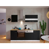 MODULKÖK 220 cm   i svart  - stålfärgad/vit, Basics, metall/trämaterial (220cm) - Respekta