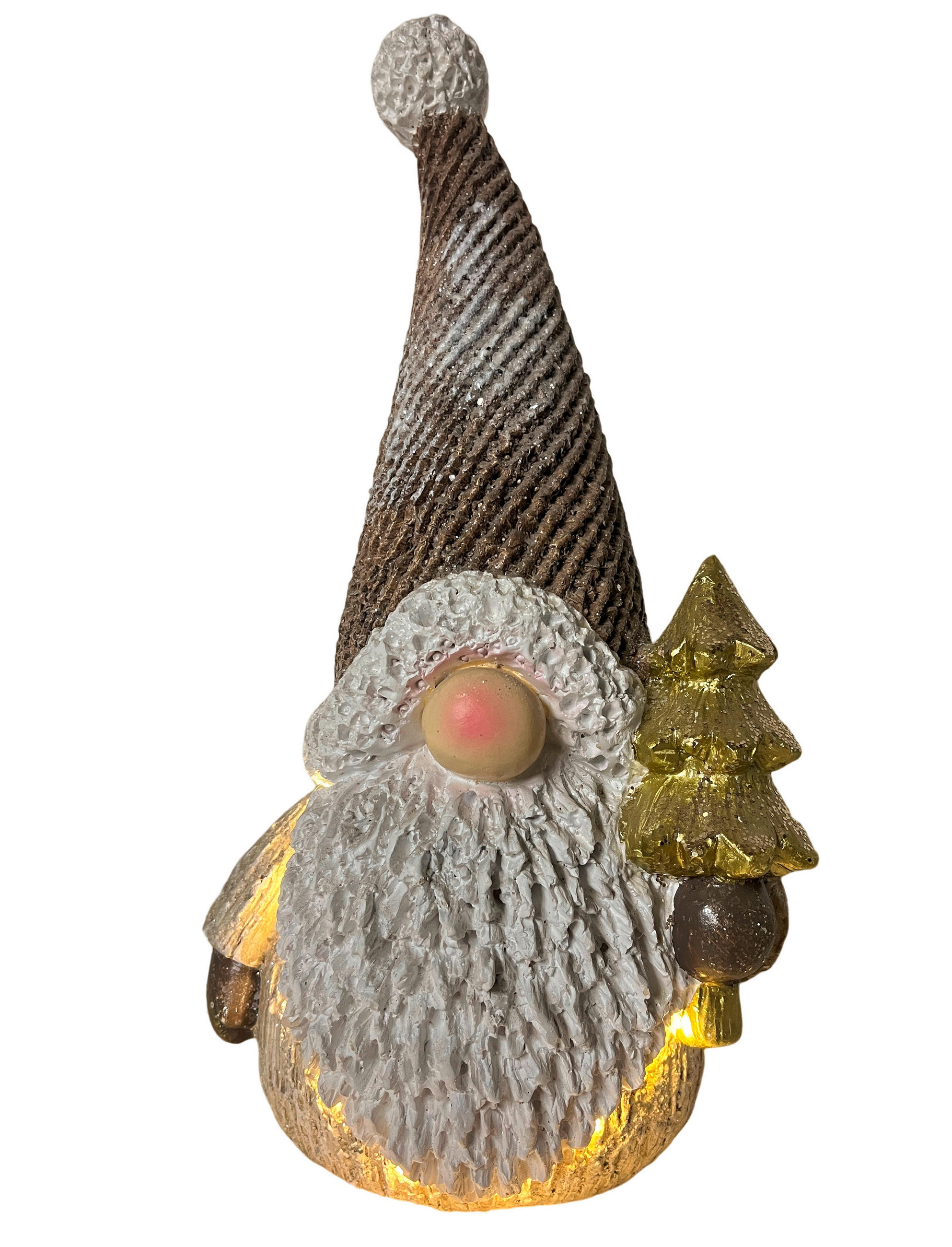 WICHTEL  - Braun/Weiß, LIFESTYLE, Stein (19,5/37/15,5cm) - X-Mas