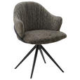 ARMLEHNSTUHL  in beflockt  - Anthrazit/Grau, Design, Textil/Metall (57/84/44,5cm) - Belluti