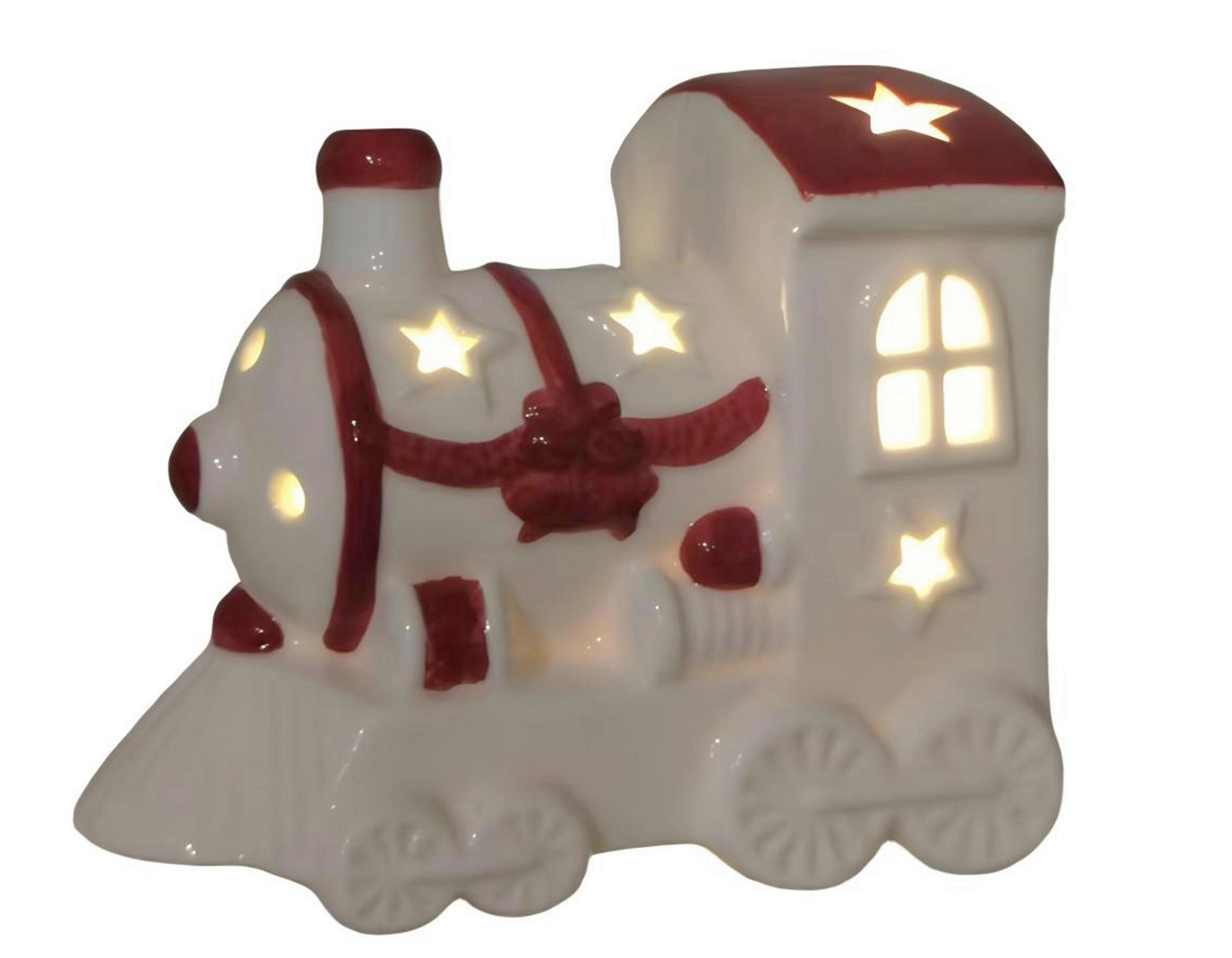 DEKOZUG - Rot/Weiß, LIFESTYLE, Keramik (12,6/7,1/10,5cm) - X-Mas