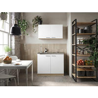 MINIKÖK 100 cm   i vit, ekfärgad  - vit/silver, Basics, metall/trämaterial (100cm) - Respekta