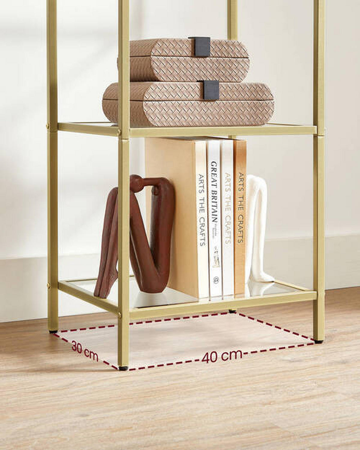 REGAL Goldfarben  - Goldfarben, Trend, Glas/Metall (40/124,5/30cm) - Boxxx