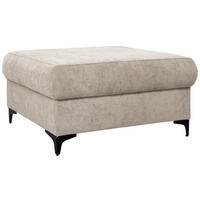 HOCKER Webstoff Beige  - Beige/Schwarz, KONVENTIONELL, Textil/Metall (101/49/66cm) - Stylife