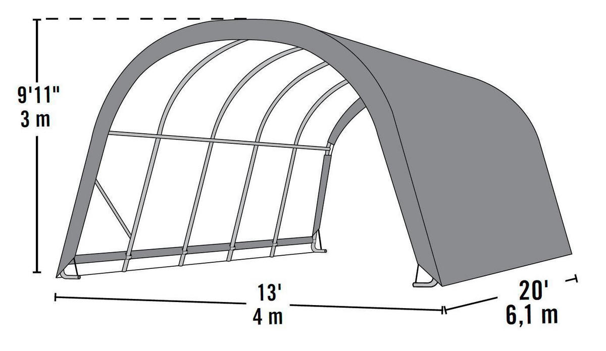 ZELTGARAGE  - Dunkelgrün, KONVENTIONELL, Kunststoff/Metall (610/400/300cm) - Ambia Garden