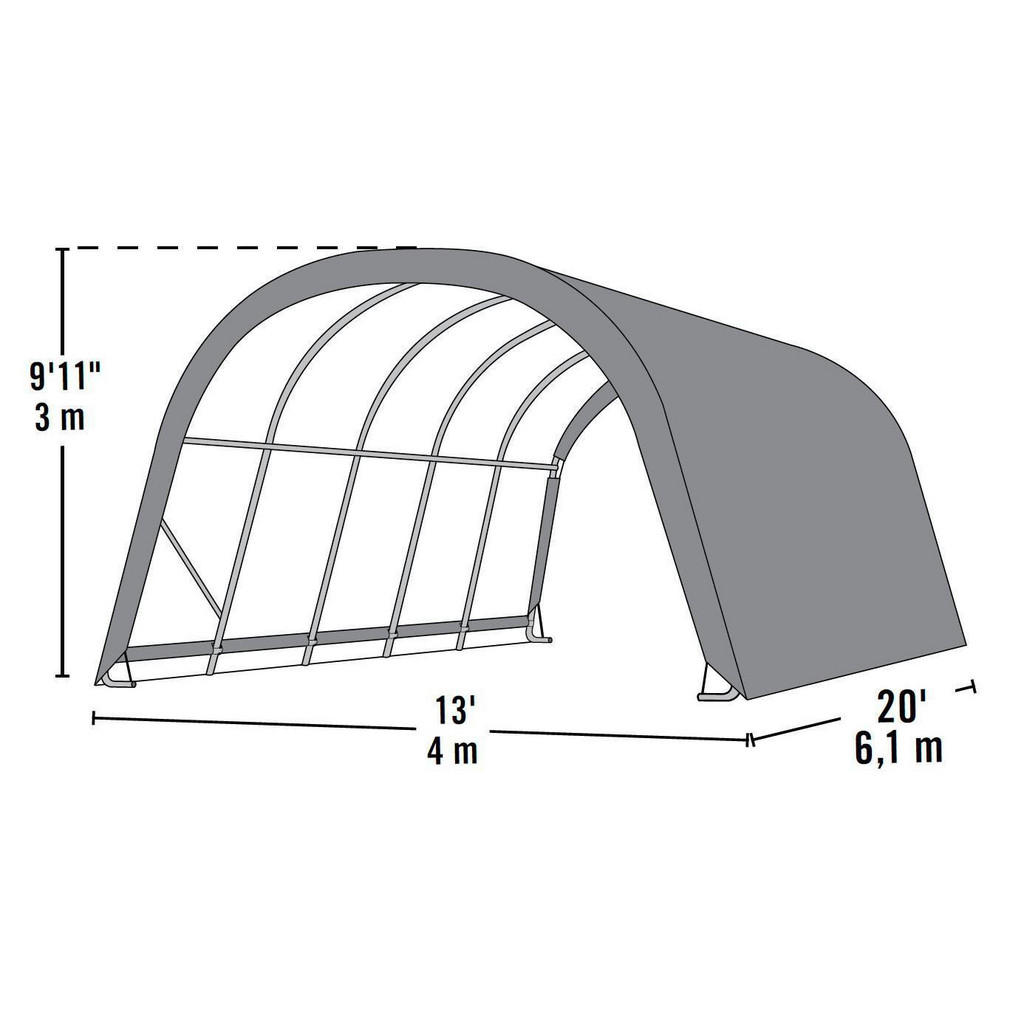 Thumbnail - Ambia Garden Zeltgarage, Dunkelgrün, Metall, Kunststoff, 400x300x610 cm, ohne Boden, Aufbewahrung & Schutzhüllen, Geräte...