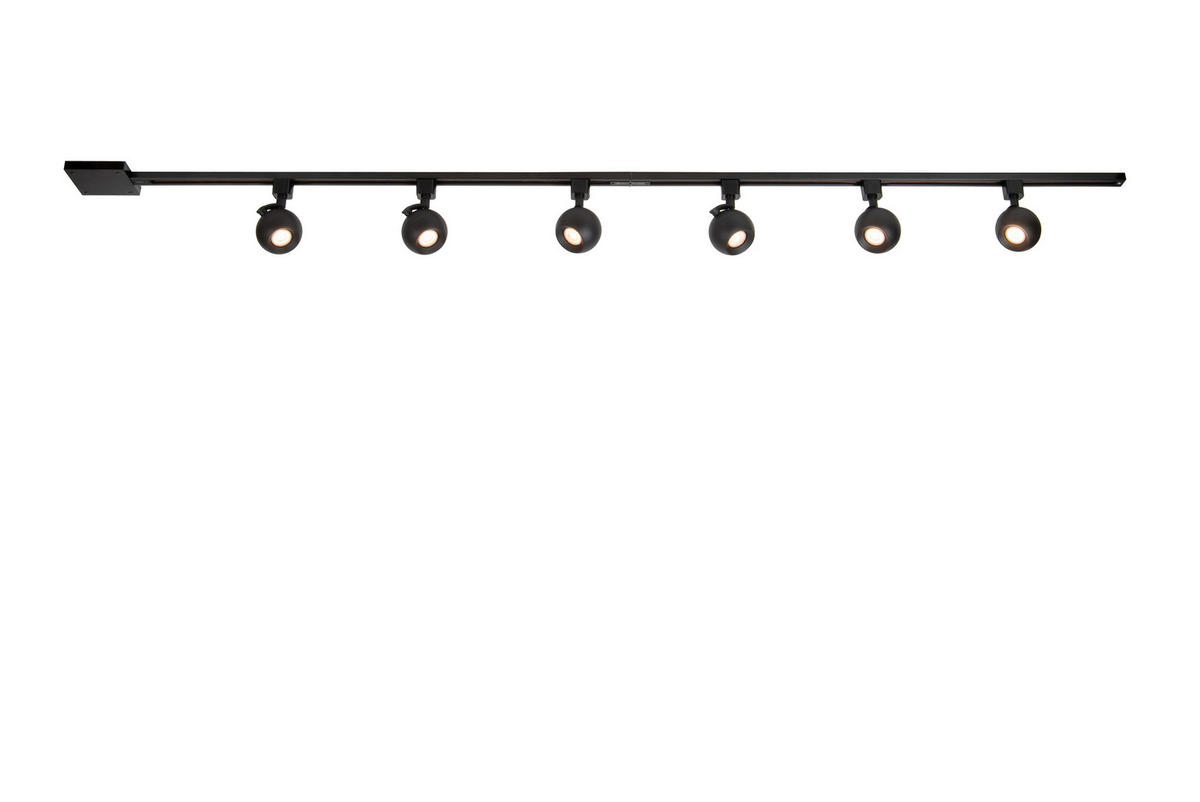 SCHIENENSYSTEM Track 200/16.5/7.5 cm  - Schwarz, Design, Metall (200/16.5/7.5cm) - Lucide