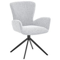 ARMLEHNSTUHL  in Eisen Jacquard, Flachgewebe  - Hellgrau/Schwarz, Design, Textil/Metall (63/92/63cm) - Valdera
