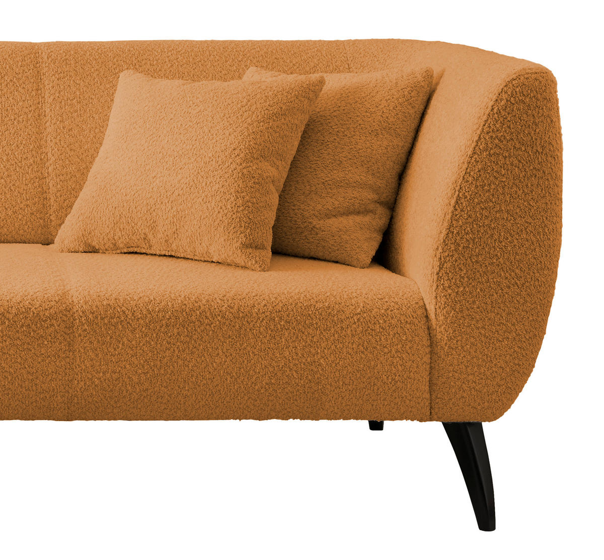 ECKSOFA in Bouclé Goldfarben  - Goldfarben/Schwarz, Modern, Holz/Textil (160/264cm) - MID.YOU