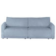 2,5-SITZER in Flachgewebe Hellblau  - Schwarz/Hellblau, Design, Kunststoff/Textil (240/70/125cm) - Xora