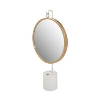 SCHMINKSPIEGEL 41/75/14 cm  - Goldfarben/Weiß, LIFESTYLE, Glas/Metall (41/75/14cm) - Kayoom