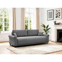 BÄDDSOFFA i manchester grå  - svart/grå, Design, textil (244/88/100cm) - P & B