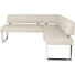 ECKBANK in Leder, Metall Chromfarben, Creme - Chromfarben/Creme, Design, Leder/Metall (206/165cm) - Novel ECKBANK in Leder, Metall Chromfarben, Creme - Chromfarben/Creme, Design, Leder/Metall (206/165cm) - Novel