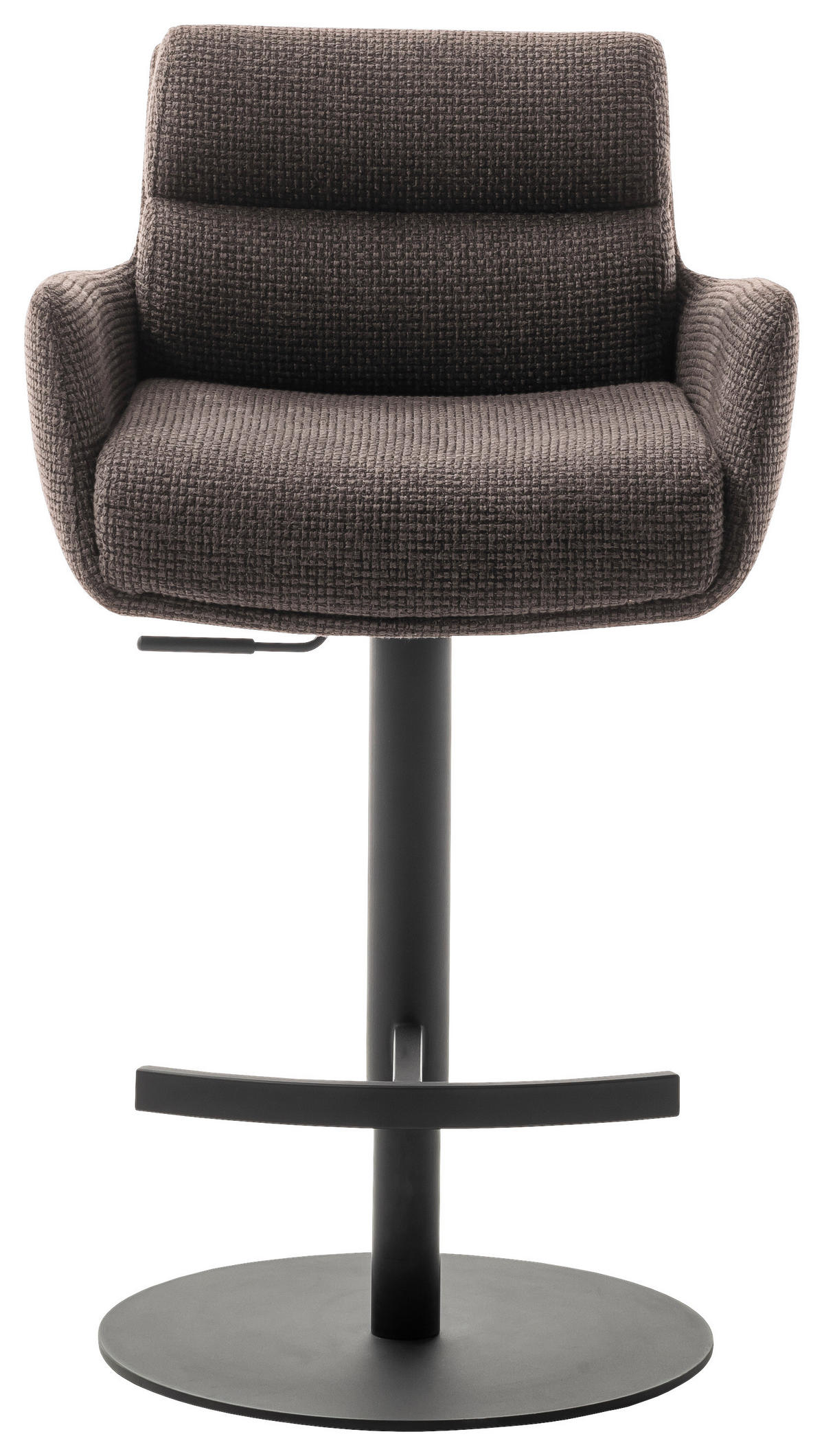 BARHOCKER in Metall, Textil Cappuccino  - Schwarz/Cappuccino, Design, Textil/Metall (54/84/52cm) - Dieter Knoll