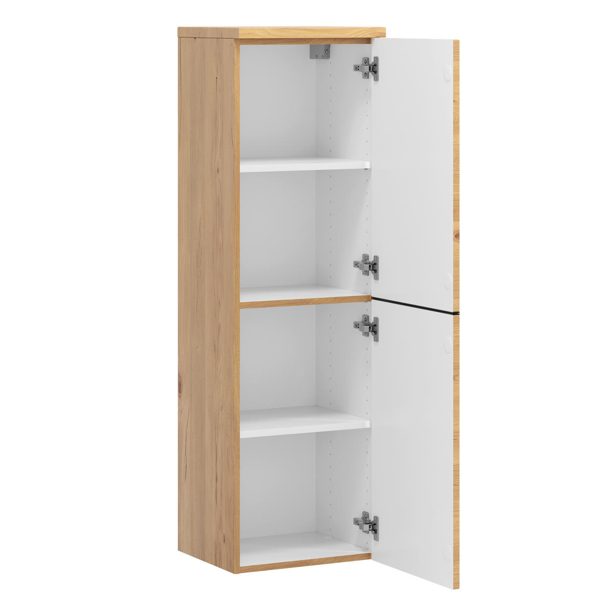 MIDISCHRANK 40/130/35 cm  - Wildeiche/Schwarz, KONVENTIONELL, Holzwerkstoff/Metall (40/130/35cm) - Xora