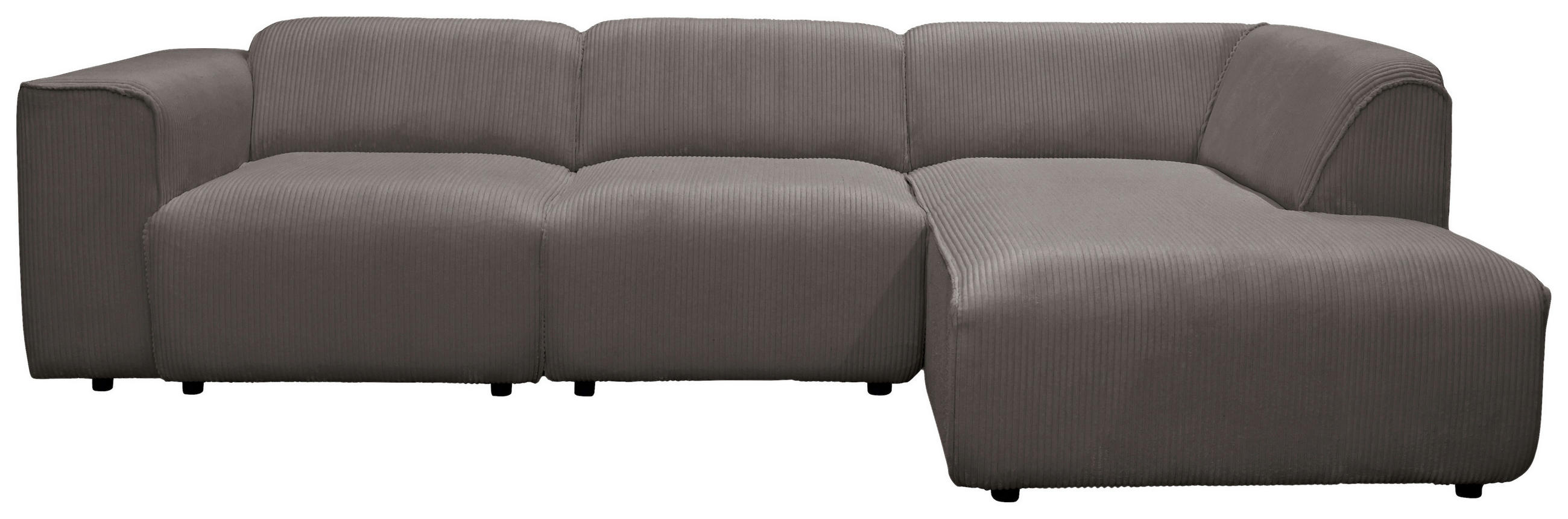 ECKSOFA ANTHONY in Cord Braun  275/163 cm  - Schwarz/Braun, Design, Kunststoff/Textil (275/163cm) - MID.YOU