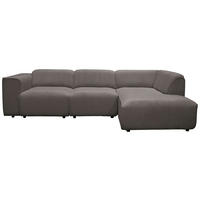 ECKSOFA ANTHONY Braun Cord  - Schwarz/Braun, Design, Kunststoff/Textil (275/163cm) - MID.YOU