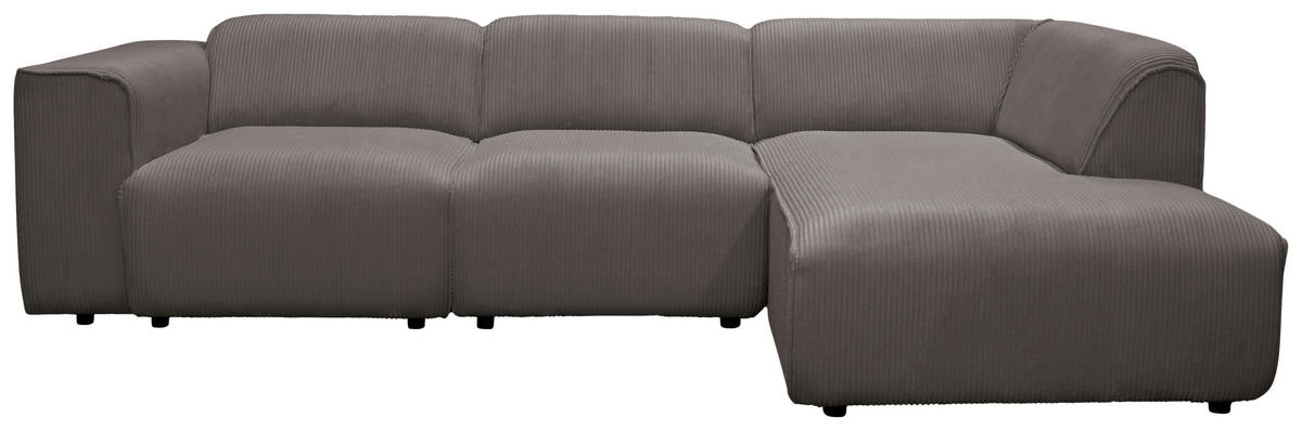 ECKSOFA ANTHONY Braun Cord  - Schwarz/Braun, Design, Kunststoff/Textil (275/163cm) - MID.YOU