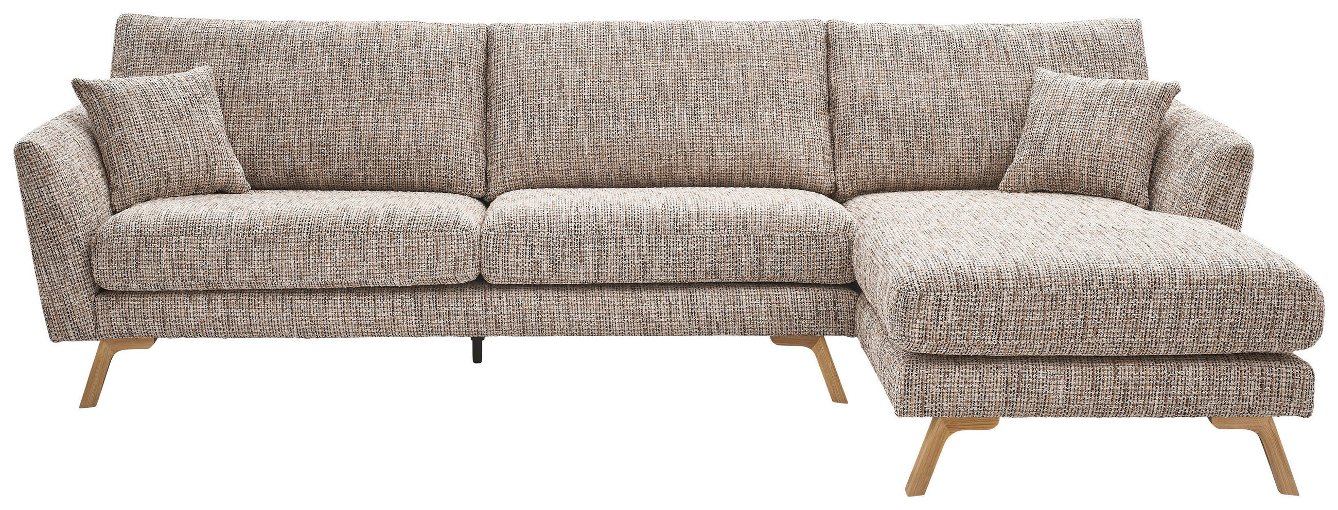 ECKSOFA Beige Webstoff  - Eichefarben/Beige, KONVENTIONELL, Holz/Textil (293/160cm) - SetOne by Musterring