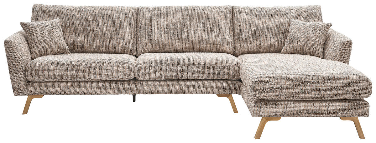ECKSOFA Beige Webstoff  - Eichefarben/Beige, KONVENTIONELL, Holz/Textil (293/160cm) - SetOne by Musterring