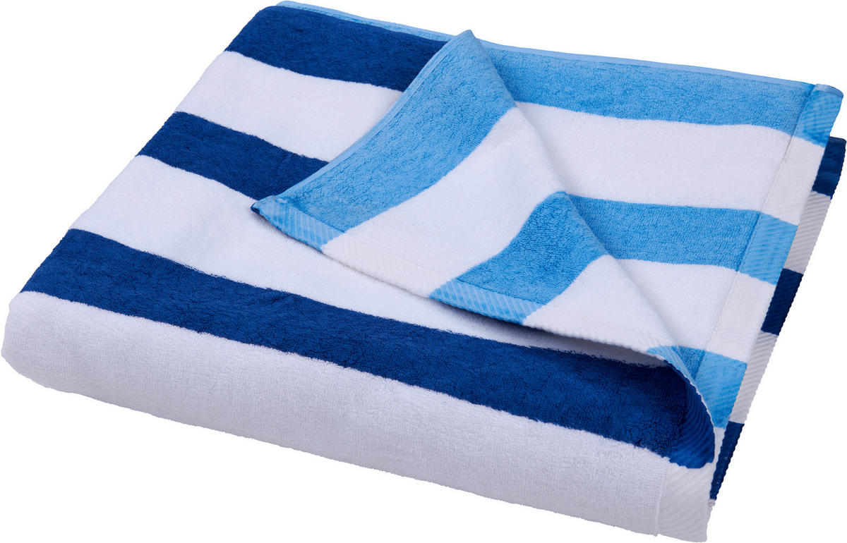 OSUŠKA NA PLÁŽ, 90/180 cm, modrá, petrolej - petrolej/modrá, Trend, textil (90/180cm) - Esposa