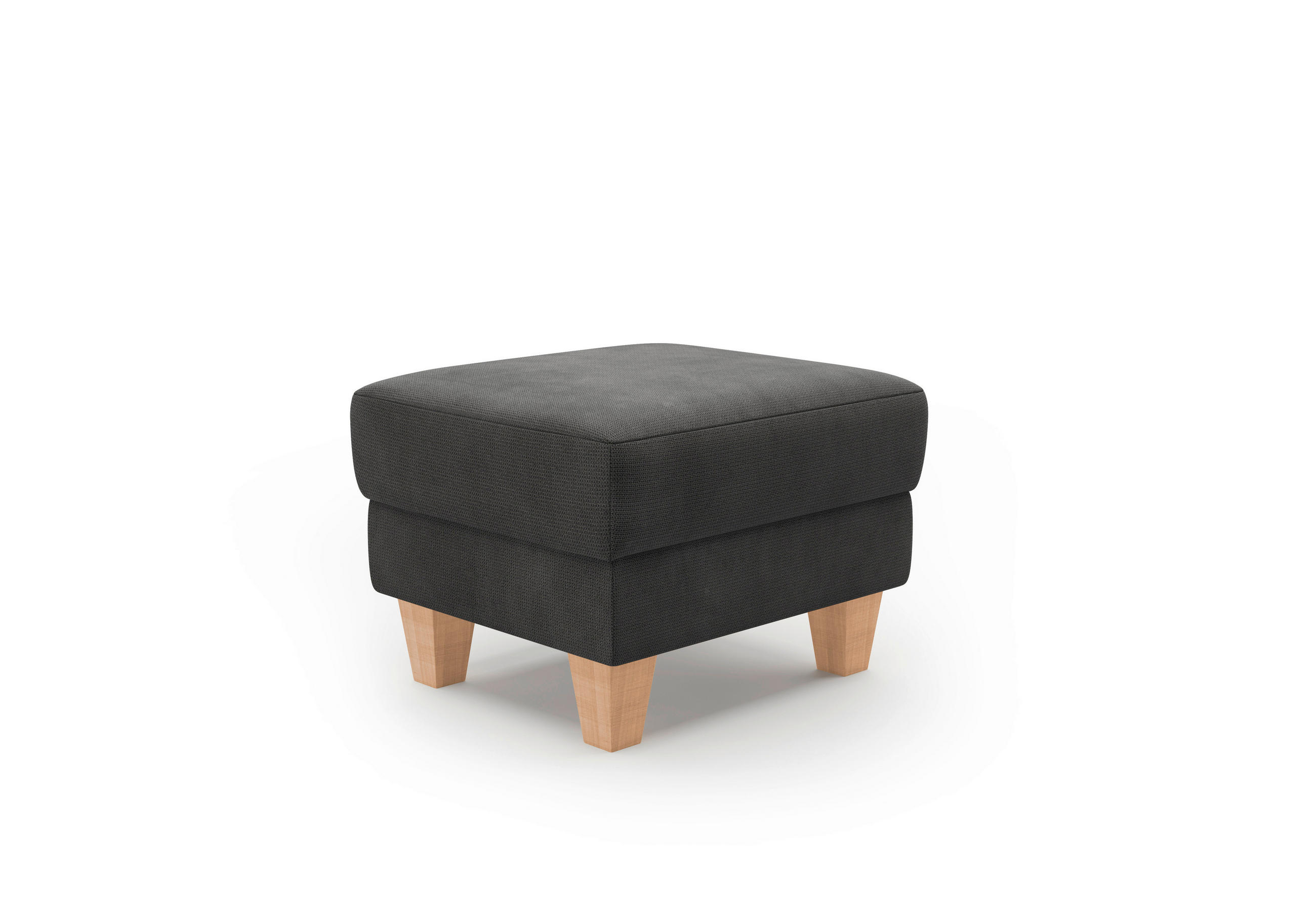 HOCKER in Textil Schwarz  - Eichefarben/Schwarz, KONVENTIONELL, Holz/Textil (58/48/58cm) - Sit & More