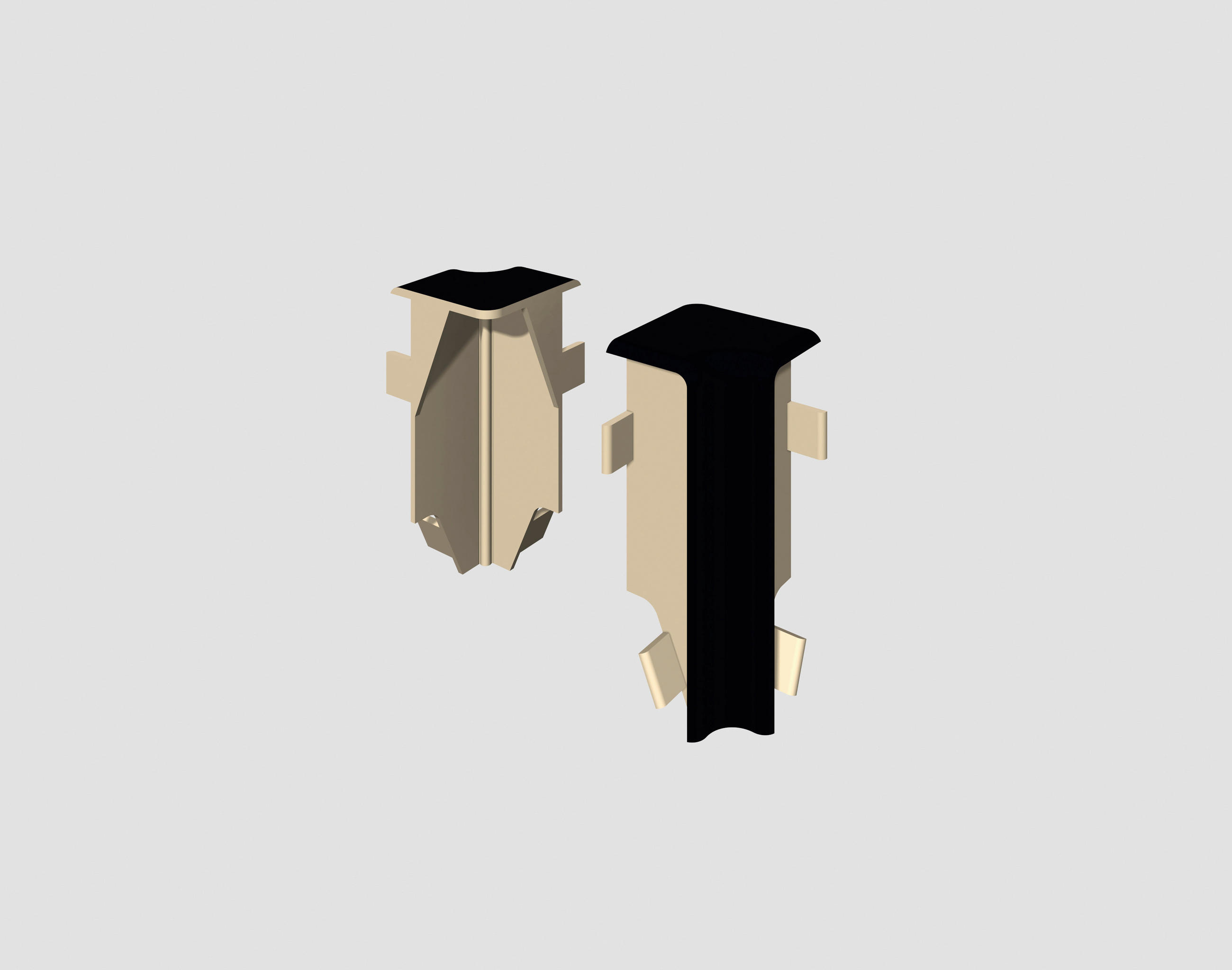 Innenecke Schwarz Schwarz  - Schwarz, Basics, Kunststoff (1.6/0.7/5.9cm) - Egger Holzwerkstoffe